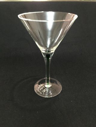 1 Tanqueray No.  Ten Gin Martini Glass Green Stem Rare