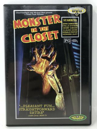 Monster In The Closet (1986) Dvd Troma Donald Grant Henry Gibson Claude Rare Oop