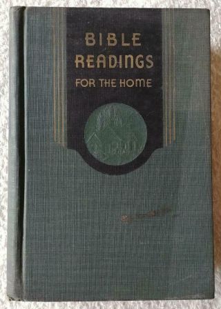 Antique Vintage 1943 Bible Readings For The Home Marbled Edges Illustrated