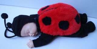 Vintage Anne Geddes Plush Stuffed Baby Ladybug Doll Approx 15”