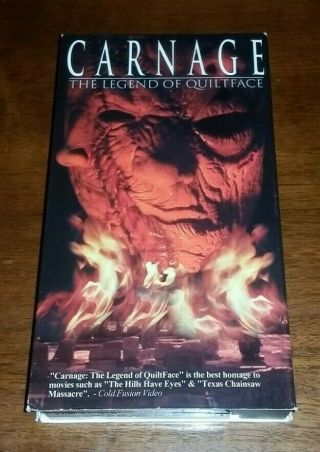 Carnage The Legend Of Quiltface Rare & Oop Horror Movie Vhs Tape