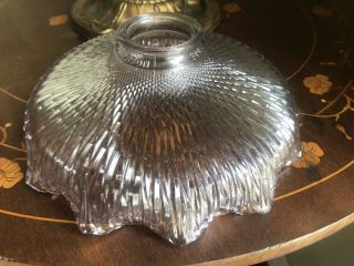 Antique Jefferson Glass Optic Ruffled Shade 2 1/4” Fitter Exc Cond Pendant Light
