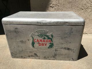 Rare Vintage Aluminum Metal Canada Dry Soda Cooler Ice Chest -