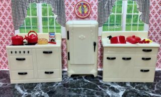 Renwal Kitchen Appliances Vintage Tin Dollhouse Furniture Ideal Plastic
