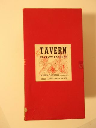 Vintage Rare Large White Santa Tavern Socony - Vacuum Oil Candle