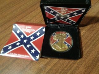 Usa Rare Special Silver Dollar 2018 Confederate Flag,  Only 500 Made