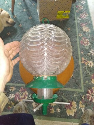 Vintage Glass Ball Bird Feeder Seed Large Capacity Rare Needs Cleaning