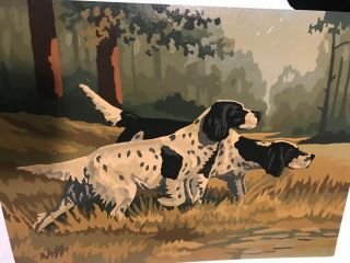 Vintage Paint By Number Hunting Bird Dog Pointer Setter