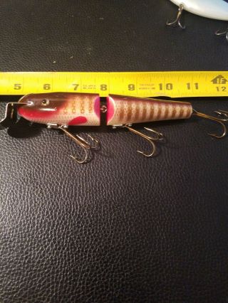 Vintage Lucky Strike Jointed Wooden Lure 5 3/4 "
