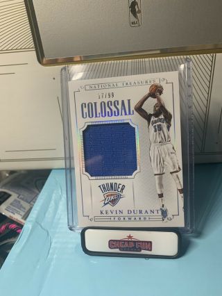 Kevin Durant 2014 - 15 National Treasures Colossal Jersey /99 Rare Warriors Mvp