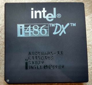 Intel I486 Dx A80486dx - 33 Sx829 Cpu Processor Vintage Rare Gold