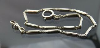 Antique White Gold Filled Pocket Watch Chain Fob/ / 14 Inches
