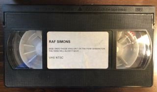 Raf Simons Spring - Summer 2002 Show Vhs Tape Rare Promo