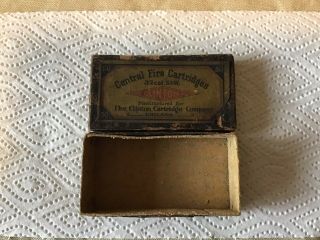 Very Rare Clinton Cartridge Co.  32 Cal S.  & W.  2 Piece Box Bullet Ammo Box