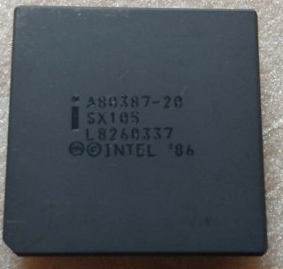 Intel A80387 - 20 Fpu Math Coprocessor Vintage Rare 68 Pin Ceramic Pga