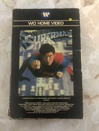 Superman The Movie Vhs 1979 Wci Warner Home Video Big Box Rare Christopher Reeve
