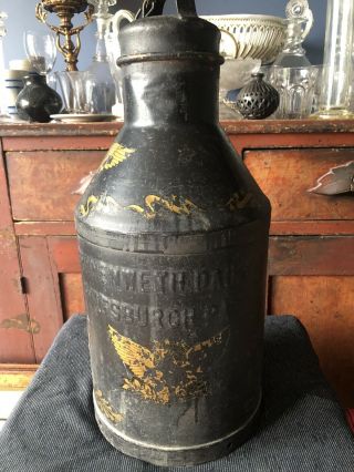Antique Cronenweth Dairy Pittsburgh Pa Milk Can Bottle Cannister Rare