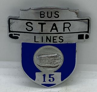Antique Vintage Rare 1940’s Star Bus Lines Advertising Drivers Uniform Hat Badge