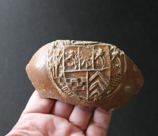 German Stoneware Sherd Bellarmine Bartmann Jug Coat Of Arms 16th Century Uk
