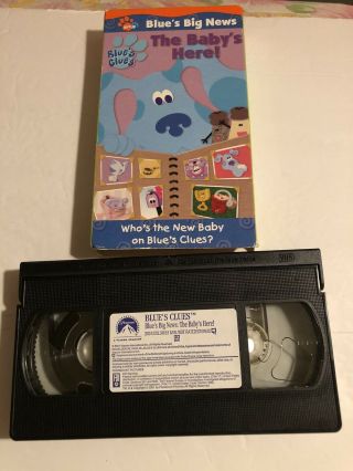 Blues Clues Big News Read All About It The Baby ' s Here VHS Nick Jr Rare 3