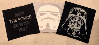 Rare Set Of 3 Pottery Barn Kids Star Wars Quilted Pillow Shams