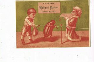 Antique Advertising / Trade Card A.  P.  Fulmer Billiard Parlor,  Lancaster,  Pa