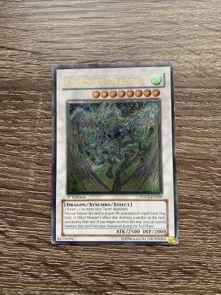 Yugioh 1st Edition Ultimate Rare Stardust Dragon Tdgs - En040 Heavily Played