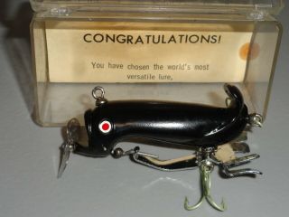 Vintage Fishing Lure Gowen Manufacturing Co.  Bumblebug Solid Black C.  1950 - 60 1