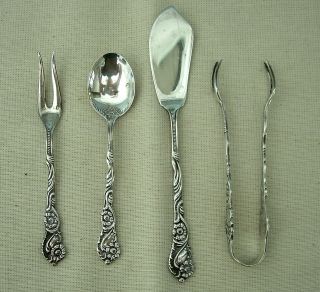 Early 20th Century Nils Johan Small Silverplate Serving Utensil Set Sweden