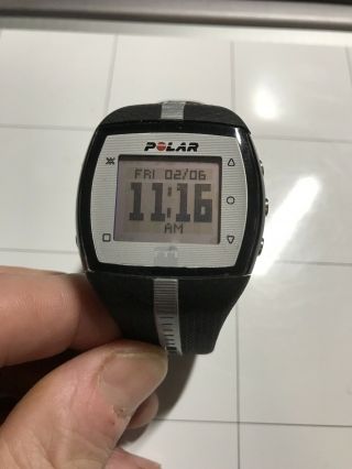 Polar Ft7 Heart Rate Monitor Black Gray Watch Only Black Face Very Rare
