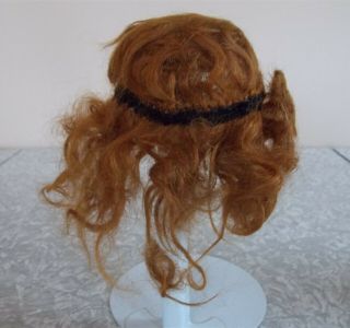 Antique Red Mohair Doll Wig W/ Bangs For Antique French German Doll 8 1/2” Head