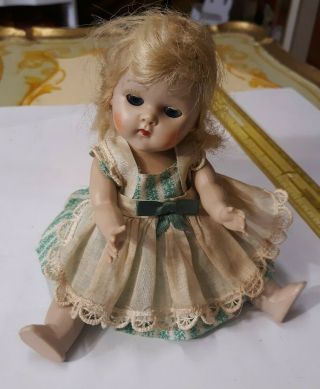 Old Vintage Vogue Strung Blonde Ginny Doll W Dress Cheek Color Tlc