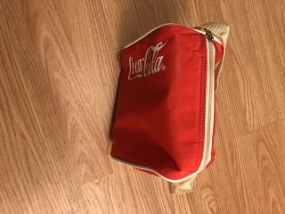 Rare vtg 80 ' s Coca - Cola Soft zippered handled small Cooler bag lunch bag Coke 2