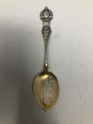 Wallace Sterling Souvenir Spoon Forestry Building Lewis Clark Expo Portland Or