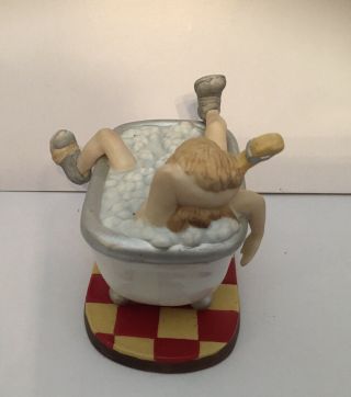 Rare Vintage Flambro Emmett Kelly Jr.  Clown Bathtub Scene Figurine Porcelain 3