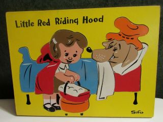Rare Vintage Sifo Wooden Puzzle Little Red Riding Hood L@@k