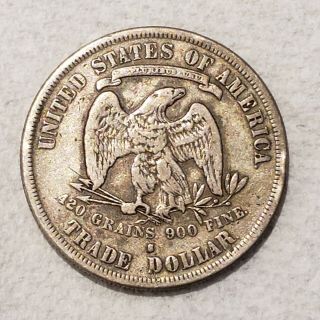 1878 - S Trade Silver Dollar T$1 - Xf Details - Rare Early Type Coin