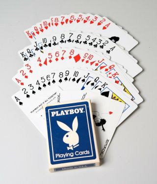 Vtg 1973 Rare Blue Playboy Bunny Playing Cards Ak7206,  W Jokers Euc