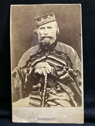Rare Antique 1860’s Cdv Photo - Garibaldi