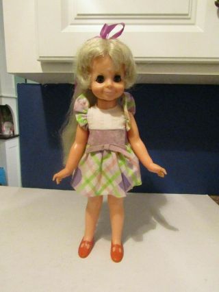 Vintage 1970 Ideal Velvet Grow Hair Doll In Clothes Crissy Family 15 "