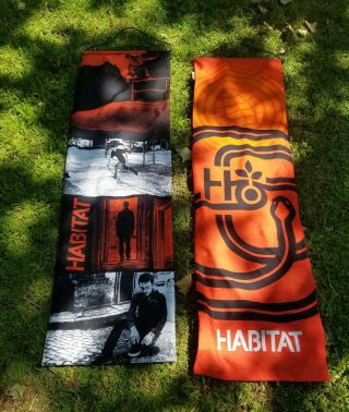 2 Habitat Skateboards 55 " X 16.  5 " Store Display Banners - Rare Advertising