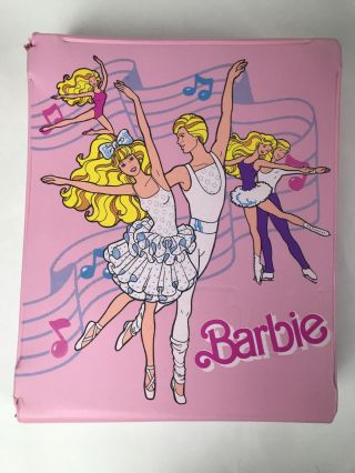 1988 Vintage Mattel Barbie Ballerina Fold Out Play Scene Pink Carrying Case