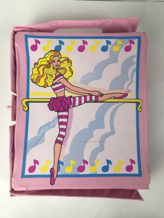 1988 Vintage Mattel Barbie Ballerina Fold Out Play Scene Pink Carrying Case 3