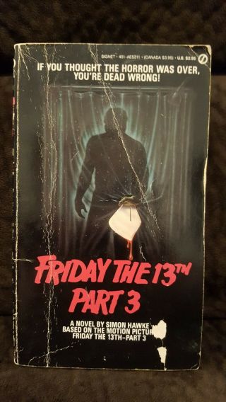 Friday The 13th Part 3 Simon Hawke Novel Movie Tie - In Very Rare