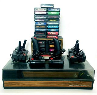 Atari 2600 Woodgrain 6 - Switch Video Game System W/games & Organizer Taiwan Rare