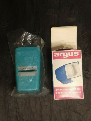 Vintage Argus Color Slide Previewer Iii Rare With Box