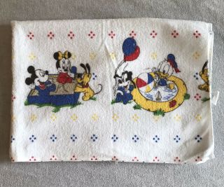 Vintage Toddle Time Disney Baby Mickey Mouse Receiving Blanket Cotton Usa