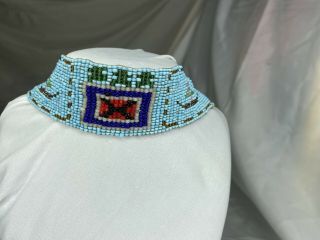 Antique Native American Potawatomi Plains Indians Beaded Hat or Head Band 2