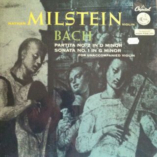 Nathan Milstein Violin - Bach - Partita No.  2 & Sonata No.  1 Lp P - 8298 Very Rare