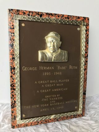 Babe Ruth York Yankees 100th Anniversary Memorial Plaque Rare 2004 2